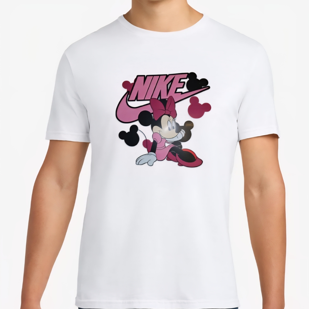 White T-Shirt with Minnie Mouse Design